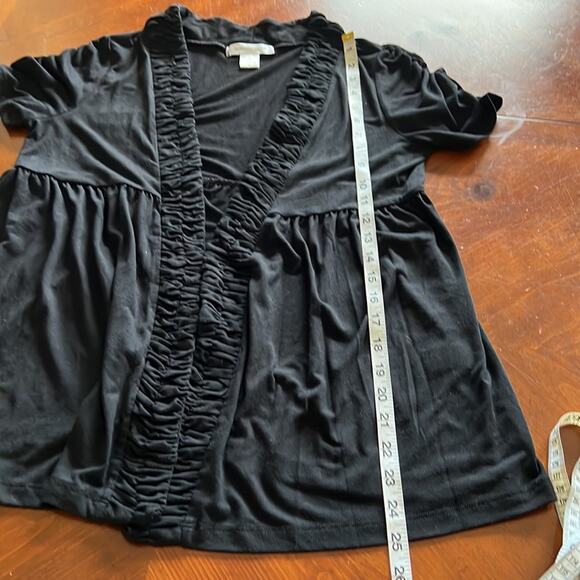 August Silk Black Knit Open Front Jacket Top Woman Size Small Y2K - Picture 10 of 10